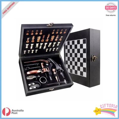 Wine Opener With Rabbit Corkscrew Christmas Gift set With Chess Board Wooden Box - image 1 of 2