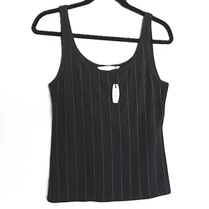 Neu Victoria's Secret Tanktop Stretch schwarz mit weißen Nadelstreifen weich neu mit Etikett Gr. S - Bild 1 von 5