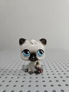 Littlest Pet Shop First Generation MOVING PERSIAN CAT 2005 Black White Blue - Picture 1 of 8