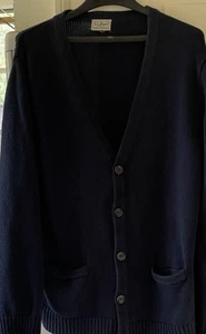Vintage LL Bean Herren Baumwoll Strickjacke—zwei Taschen—marine— Gr. XL - Bild 1 von 1