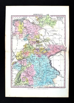 1848 Bartholomew Map Germany Hanover Mecklenburg Berlin Munich Bavaria Frankfort - Image 1 of 4