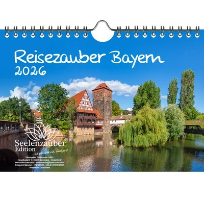Reisezauber Bayern DIN A5 Kalender für 2026 München Nürnberg Deutschland- Seelen - Bild 1 von 4