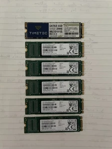 mixed manufacturer M2 SATA 256Gb SSD 1 drive supplied UK Buyers only. - Afbeelding 1 van 1