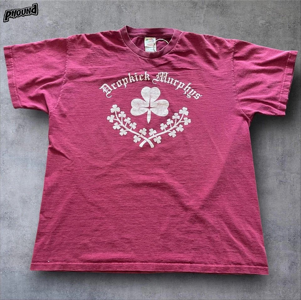 Camisa De Colección Dropkick Murphys Para Hombres XL Granate Trébol y Roll Banda Camiseta Años 90 Punk Foto 1 de 4