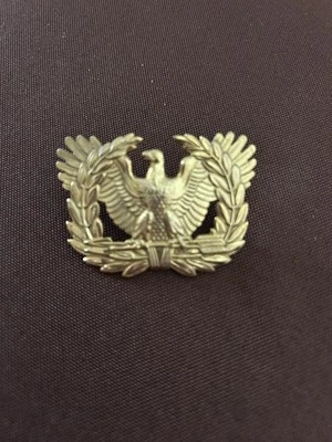 WW2 US Army Gold Eagle Rising Pin Back Insignia Warrant Officer Badge Metal   A1 - Image 1 of 2