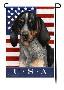 Patriotic USA Garden Flag - Bluetick Coonhound 046A - Picture 1 of 1