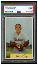 71287976 1954 Bowman #159 John Lindell Philadelphia Phillies PSA 6 EX-MT