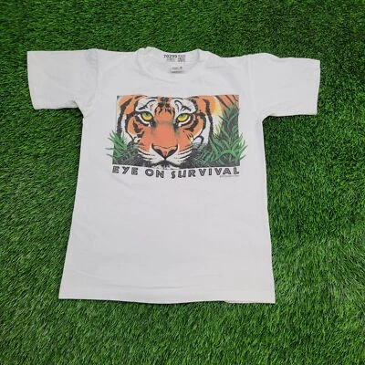 Camiseta Tiger Human-i-Tees 1993 vintage para mujer 2XS/XS 17x23 blanca años 90 Baby-Tee Foto 1 de 4