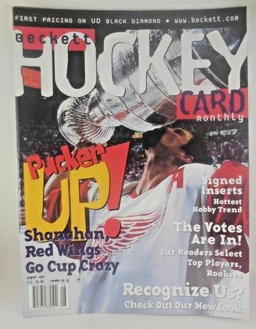 Beckett Hockey Card Monthly August 1997 Brendan Shanahan Red Wings Cup Cover Cover