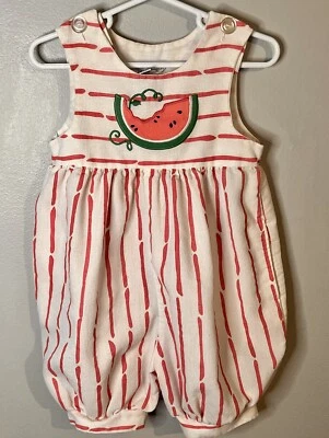 VTG Vintage Kelly’s Kids Watermelon Romper Bubble Outfit Girls Size 2 2T Pink  - Image 1 of 4