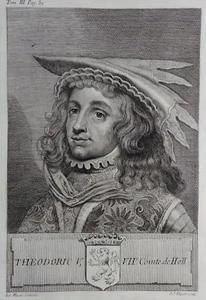 Gravure Antique print THEODORIC V Comte de Hollande Flipart Count of Holland - Picture 1 of 2