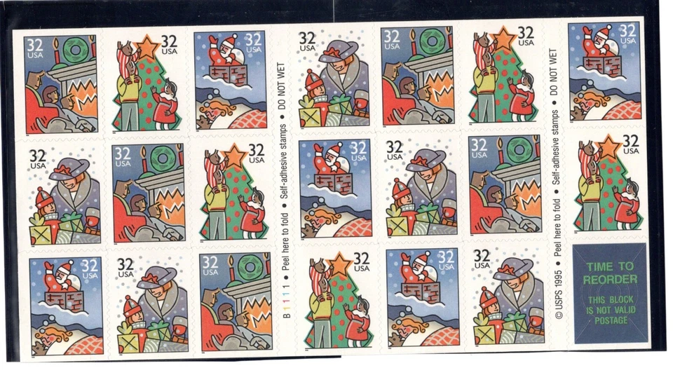 SC# 3113-16, 1996--32c Christmas Scenes, Booklet of 20, M/NH - Image 1 of 1