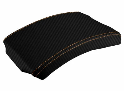 Cubierta de tapa de consola de fibra de carbono para Chrysler Pacifica 2004-2008 puntada naranja Foto 1 de 4