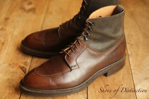 Crockett & Jones Purdey Brown Leather Rough Out Suede Derby Boots Men's UK 10 E - Picture 1 of 11