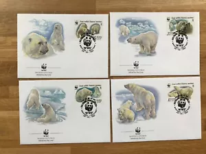 RUSSIA CCCP 1987 FDC x 4 WWF POLAR BEAR - Picture 1 of 1