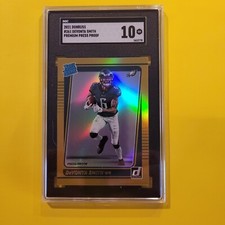 DEVONTA SMITH RC 2021 DONRUSS GOLD PRESS PROOF RATED ROOKIE #261 SGC 10 Gem Mint