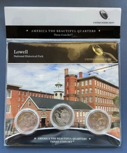 2019 Lowell National Historical Park 3-Münzset Amerika die schönen Viertel - Bild 1 von 2