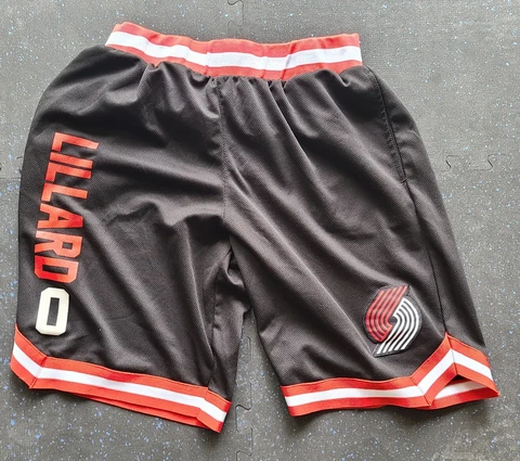 UNK Portland Trailblazers Damian Lillard #0 Basketball Shorts Size L Men Cover