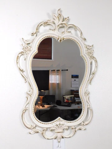 Vtg 70s Mid Century French Provincial Syroco Plastic Louis XV Style Wall Mirror Cover