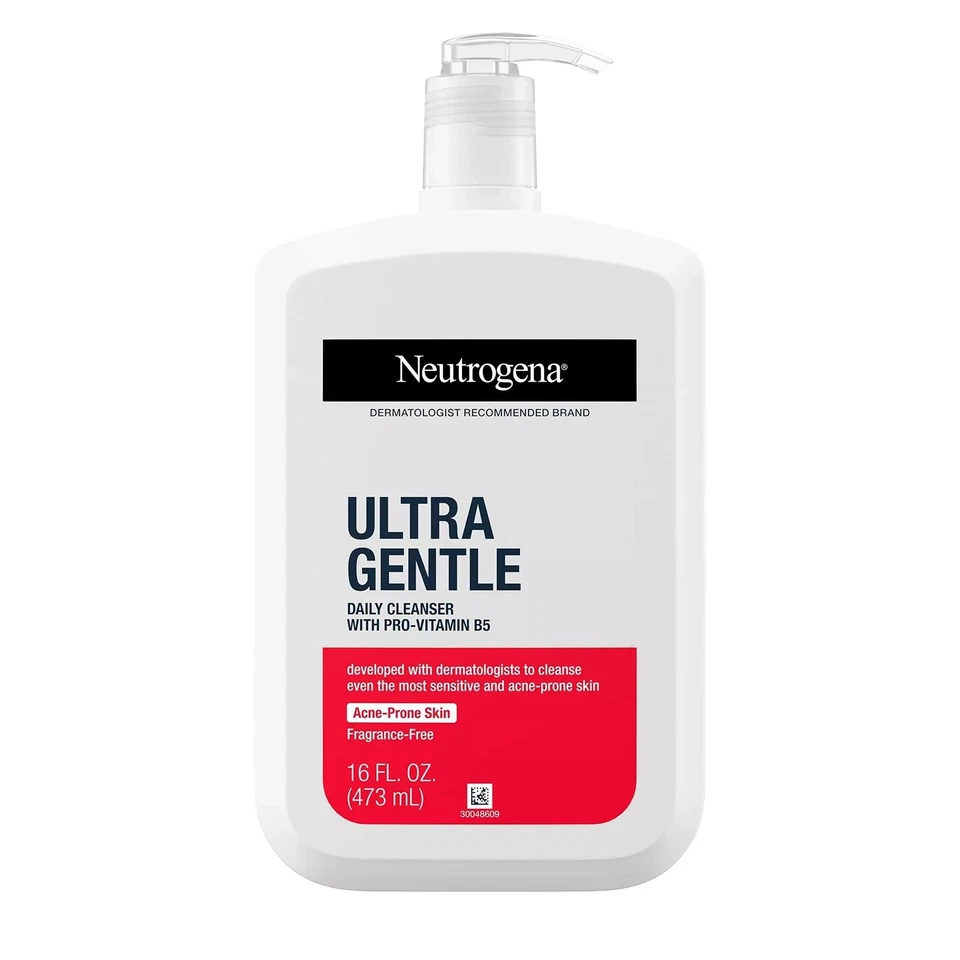 Neutrogena Ultra Gentle Daily Cleanser Pro Vitamin B5 Acne Prone Skin 16 FL OZ