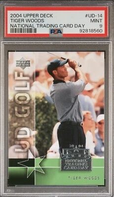 Tiger Woods 2004 Upper Deck National Trading Card Day PSA 9 MINT #UD-14 - Image 1 of 2