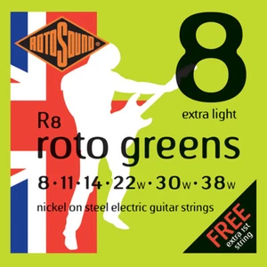 Rotosound Nickel Corde per Chitarra Elettrica Extra Light 8-38 R8 - Foto 1 di 1