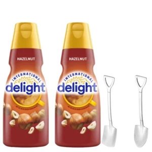 International Delight Hazelnut Coffee Creamer 32oz 2 Pack w/ Shovel Spoons - Picture 1 of 1