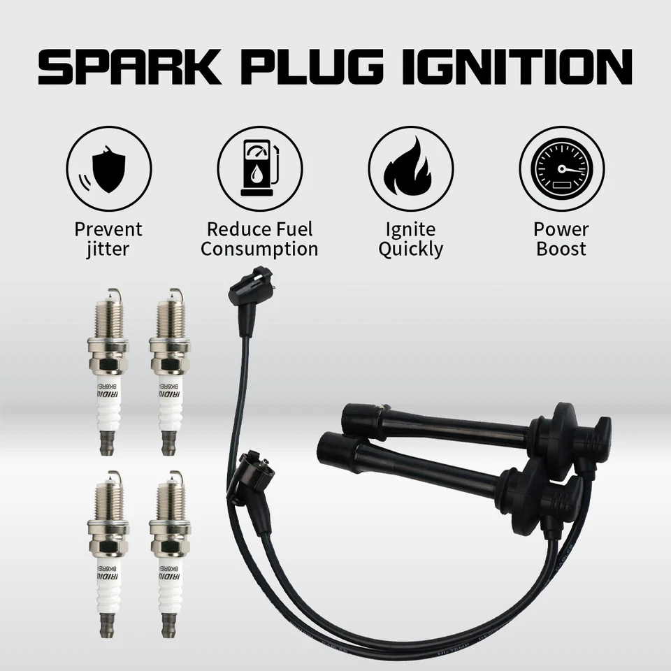 4 Spark Plug + 2 Wire for Toyota Paseo 1996-1999 Tercel 1995-1999 L4 1.5L 5mm Foto 1 de 4