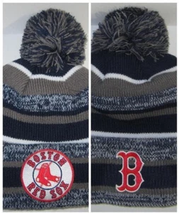 Boston Red Sox New Era Pom Pom Beanie ~Knit Cap ~Classic MLB Patch/Logo ~NEW - Picture 1 of 3