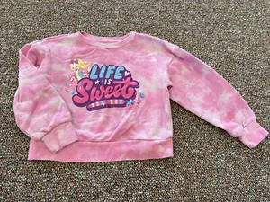 JoJo Siwa Girls Pink Tie Dye Life is Sweet Sweater Size 6/6X - Picture 1 of 4