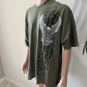 Camiseta Harley Davidson Verde Militar Pista De Colección 3xl - Imagen 1 de 5