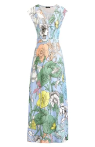 NWT J.Crew Pastel Floral Maxi in Light Sky Multi Lightweight V-neck Dress 4 - Picture 1 of 8