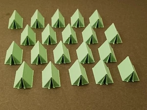 (20) " HO " SCALE " TENTS TWENTY " GREEN " TENTS L@@K 3D PRINTED - Picture 1 of 6
