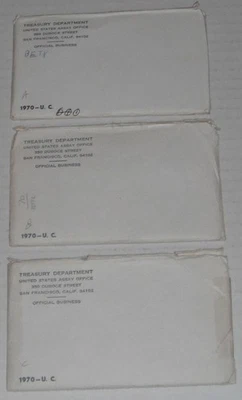 3 juegos como nuevos - edición original del gobierno de Estados Unidos 1970... incluye escasas mitades 1970-D Foto 1 de 4