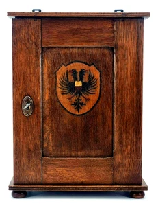 Jugendstil Apothekerschrank Wandschrank Schrank Hängeschrank Wappen Lübeck (AP) - Bild 1 von 14