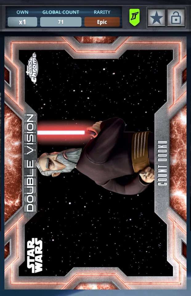 Star Wars Card Trader 2025 Chrome Epic Double Vision Count Dooku Digital Card - Image 1 of 1