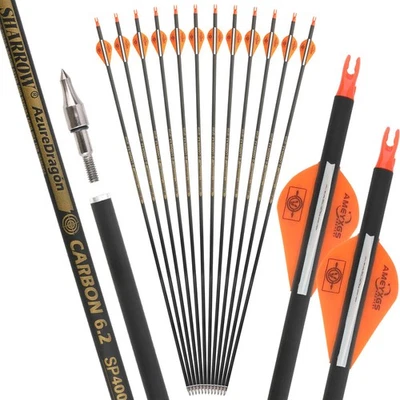 30" Pure Carbon Arrow SP300-600 Archery Compound Bow Shooting Hunting Target - Image 1 of 4