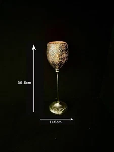 Moroccan Metal Casablanca Tealight Candle Holder–Elegant Perforated Goblet Style - Picture 1 of 3