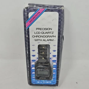 Reloj Pulsera De Colección Micronta LCD Cuarzo Cronógrafo Alarma No. 63-5078 en caja original NUEVO - Imagen 1 de 10