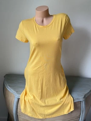 Основной желтый футболка платье Y2K банан XXS карманы минималистский повседневный Normcore весело - Изображение 1 из 4