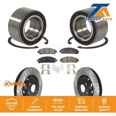 Front Wheel Bearing Drilled Slot Brake Rotor Pads Kit For 2009-2016 Toyota Venza - Image 1 of 4