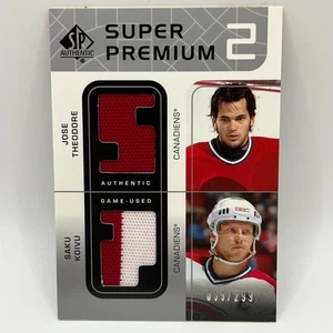 2002-03 SP Authentic Super Premiums Jose Theodore/Saku Koivu #TK /299 - Picture 1 of 2