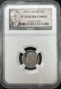 2003 S SILVER 10C NGC PF 70 ULTRA CAMEO - Picture 1 of 4