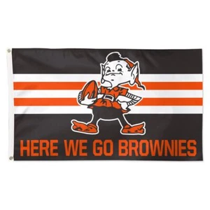 Cleveland Browns Brownie Elf 3'X5' Here We Brownies Flag - Picture 1 of 1