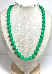 Luxuriöse Chrysopras-Kette mit 585er Goldverschluss Unikat Chrysoprase necklace - Bild 1 von 5