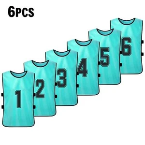 6 PCS Adults Soccer Pinnies Quick Drying Football Team Jerseys Youth Sports V8D5 - Picture 1 of 11