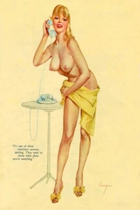 Vargas Playboy Desnudo 4" X 6" Postal Mar 1961 Reproducción ¡Envío Gratis y Asegurado! - Imagen 1 de 10