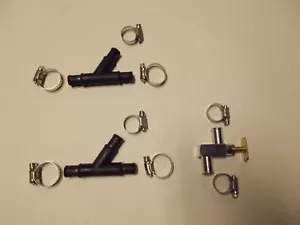 5/8" TO 5/8 INCH Plastic Y FITTING W/ SHUTOFF VALVE & HOSE CLAMPS UTV HEATER - Bild 1 von 1