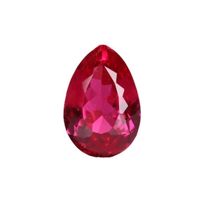 16 Carat Lab Created Pear Cut Red Color Sri Lanka Ruby Gemstone for Pendant - Picture 1 of 4