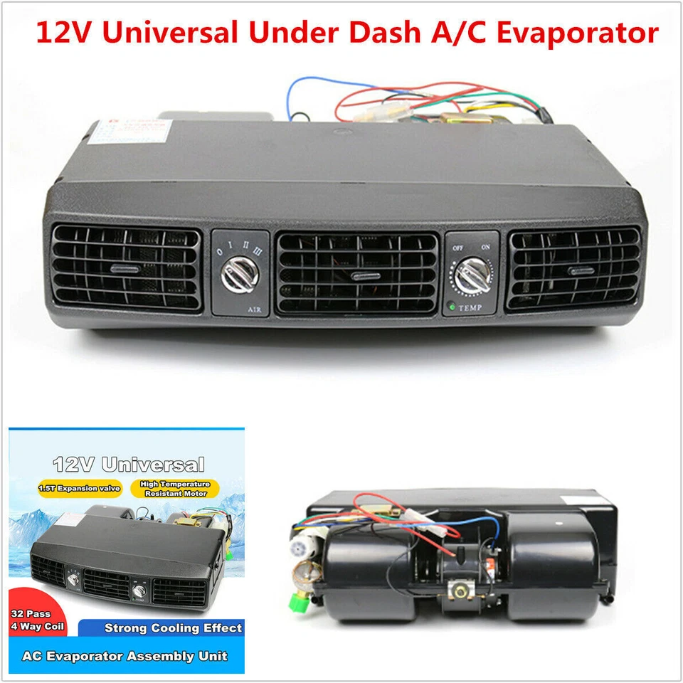 Sistema de refrigeración de aire acondicionado evaporador debajo del tablero 12V universal para automóvil camión Foto 1 de 4